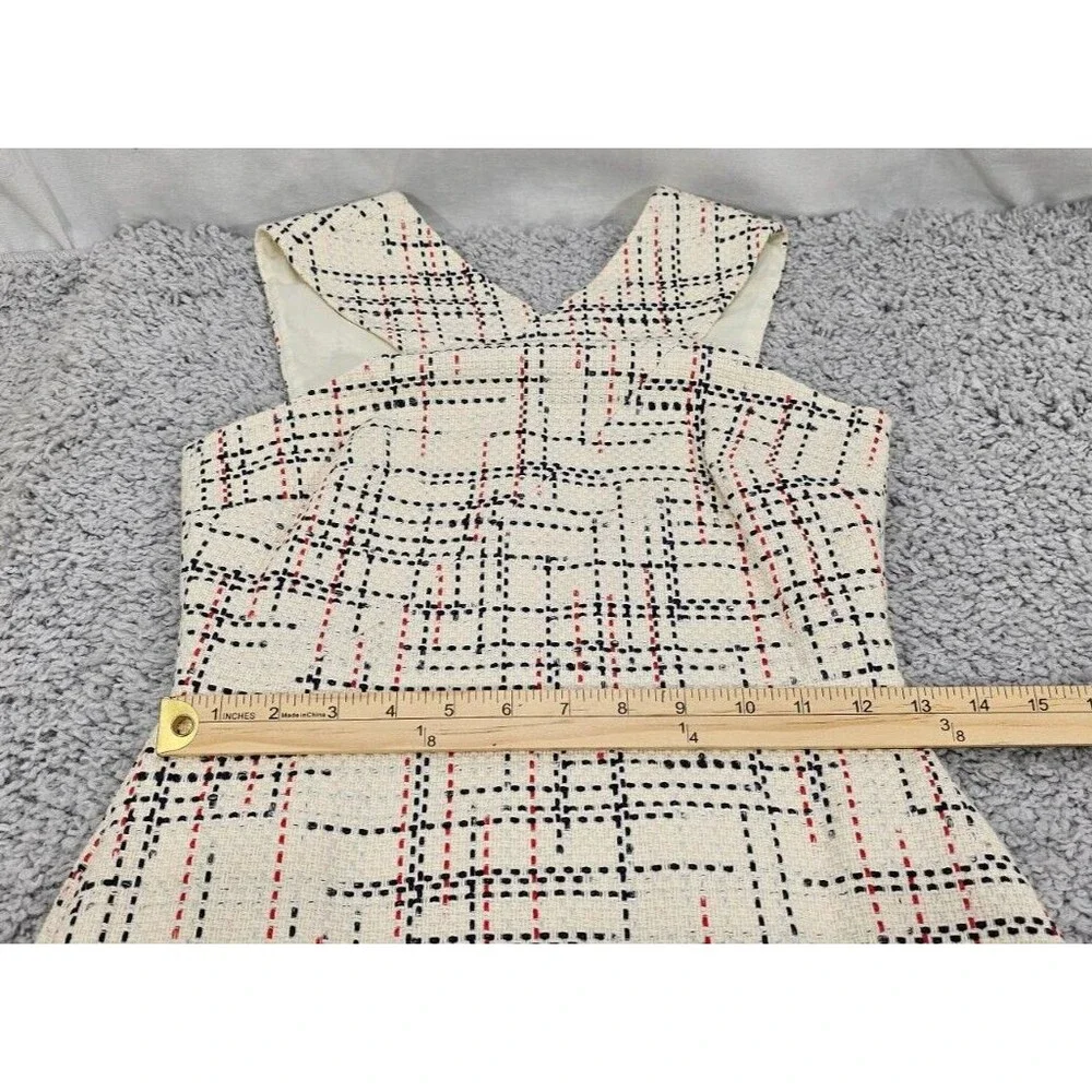 New Banana Republic Women's Mini Dress Ivory Tweed Halter Twee Mod Preppy Size 0 - Picture 14 of 16
